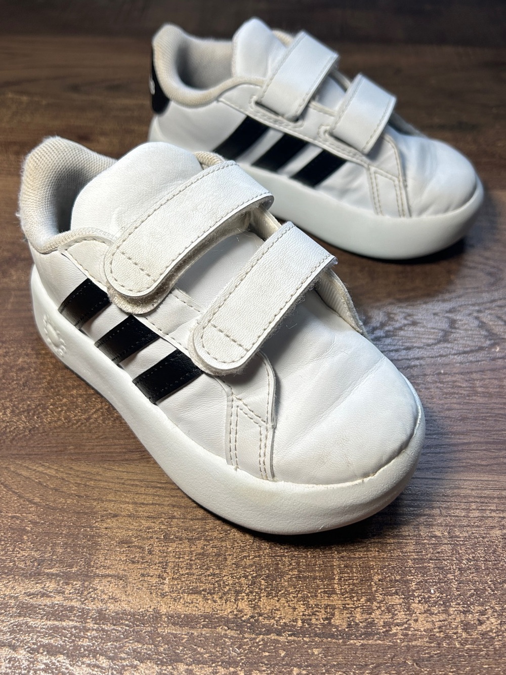 adidas White & Black Velcro Sneakers - Picture 3 of 10
